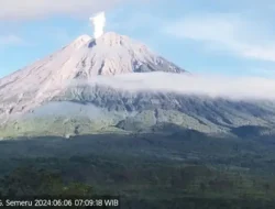 Gunung Semeru Alami Lima Kali Erupsi, Kolom Letusan Capai 800 Meter