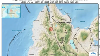 Gempa Magnitudo 4,6 Guncang Kabupaten Sigi, Kedalaman 5 kilometer